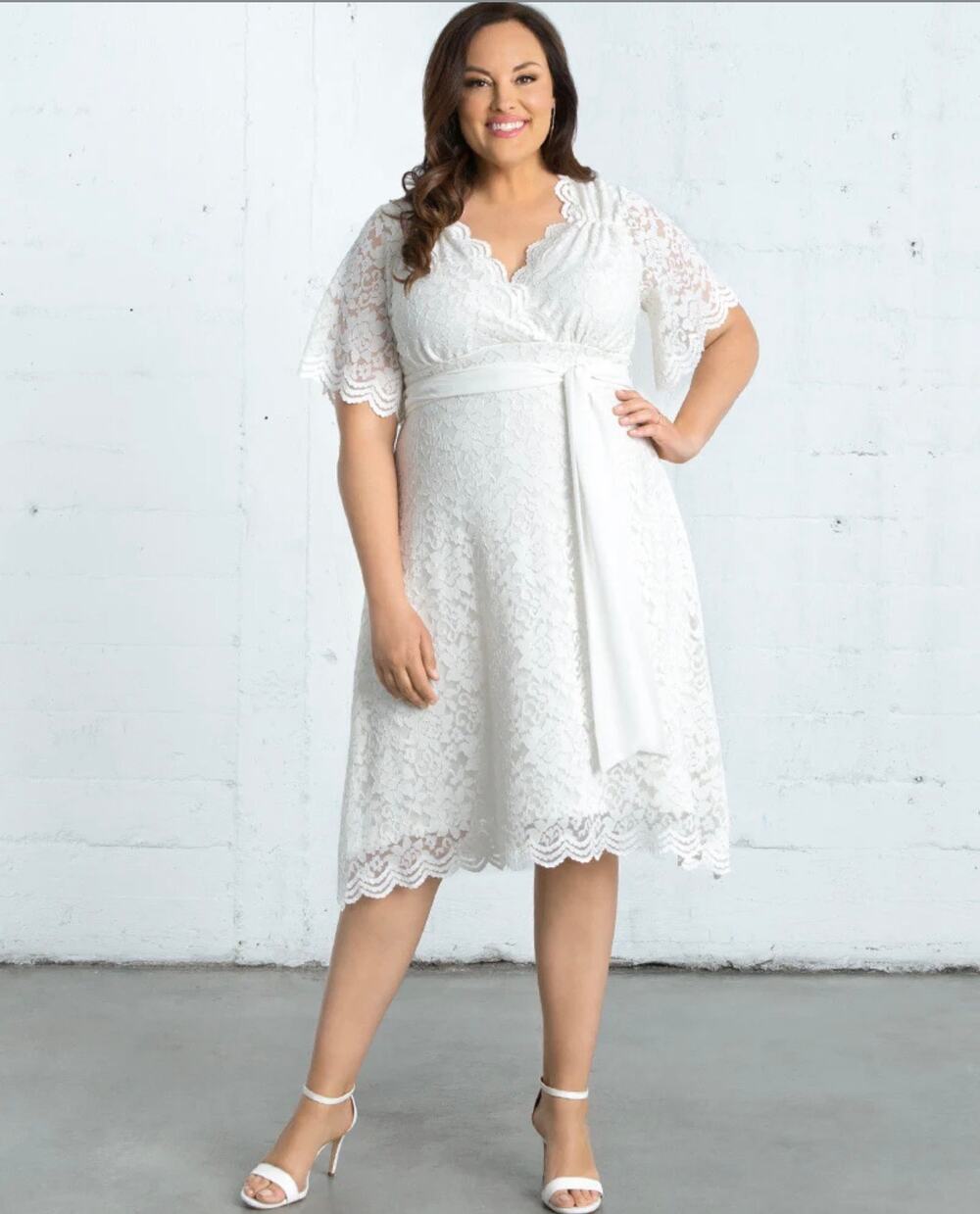 NWT Kiyonna Graced With Love Lace Midi Wedding Bridal Dress Gown 1X 14-16
